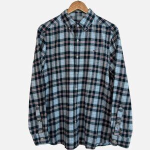 Vineyard Vines Men's Medium Blue Plaid Preppy Button-Up Long Sleeve Shirt
